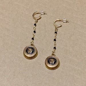 Handmade Repurposed Versace Button Earrings